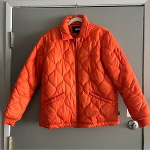 Stussy Orange Quilted Nylon Jacket